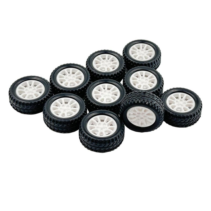 URIMPAVIDO 10pcs Toy Car Wheels 20mm Rubber Tire for DIY Model Accessories - Image 1